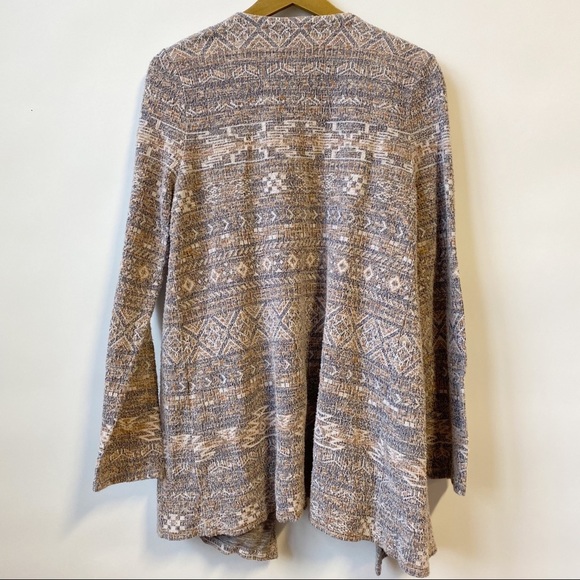 Lucky Brand Aztec Boho Open Front Wrap Cardigan Sweater Women's Size Small - Picture 4 of 8